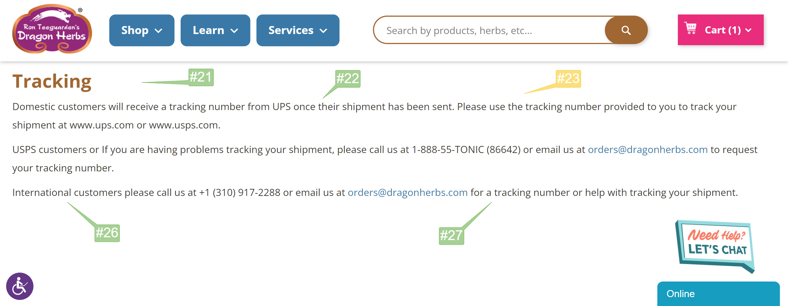 Dragon Herbs Order Status & Tracking